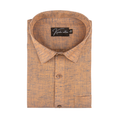 Orange Blue Mix Colour Dual Tone Cotton Shirts for Men