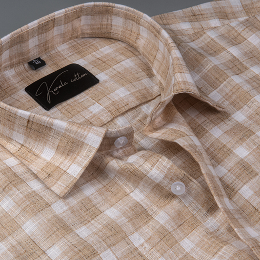 Soft Linen Fone Colour Checks Shirts for Men