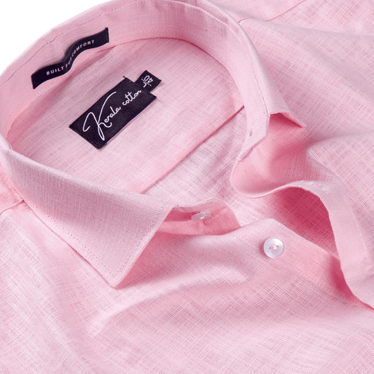 Pink Colour Linen Cotton Shirt for Men