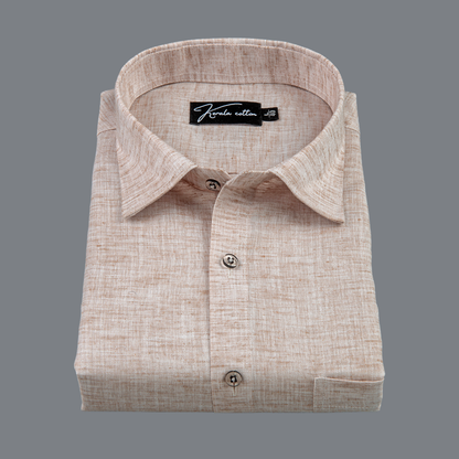 60 Lea Pure Linen Light Marun Colour Shirts for Men