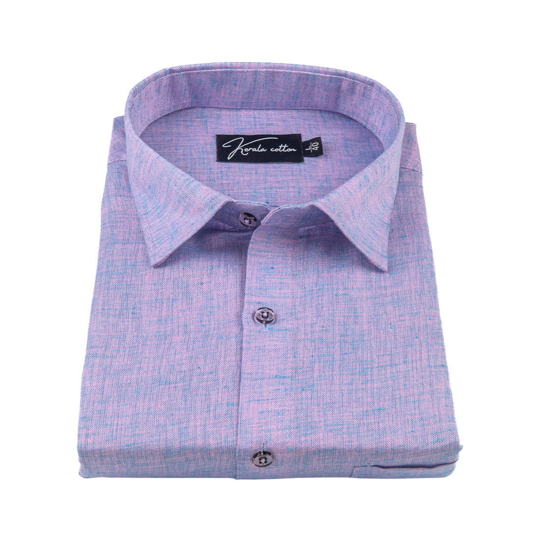 Lavender Colour Dual Tone Cotton Shirts for Men