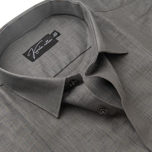 Light Grey Colour Blended Linen Shirts For Men