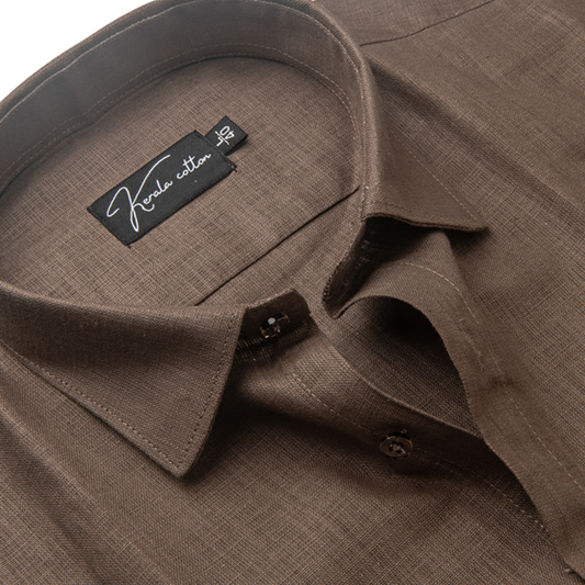 Brown Colour Blended Linen Shirts for Men