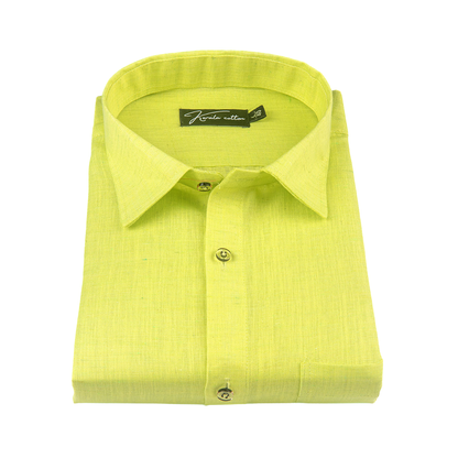 Bright Green Colour Dual Tone Cotton Shirts for Men