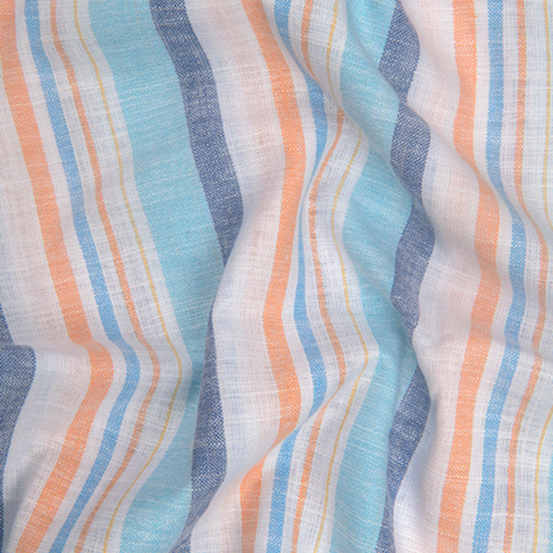 Oxford Multiple Sky Orange Strip Shirts for Men