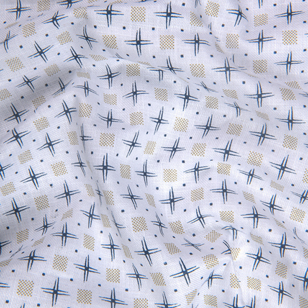 Turkey Cotton White with Plus Sign Print Shirts for Men
