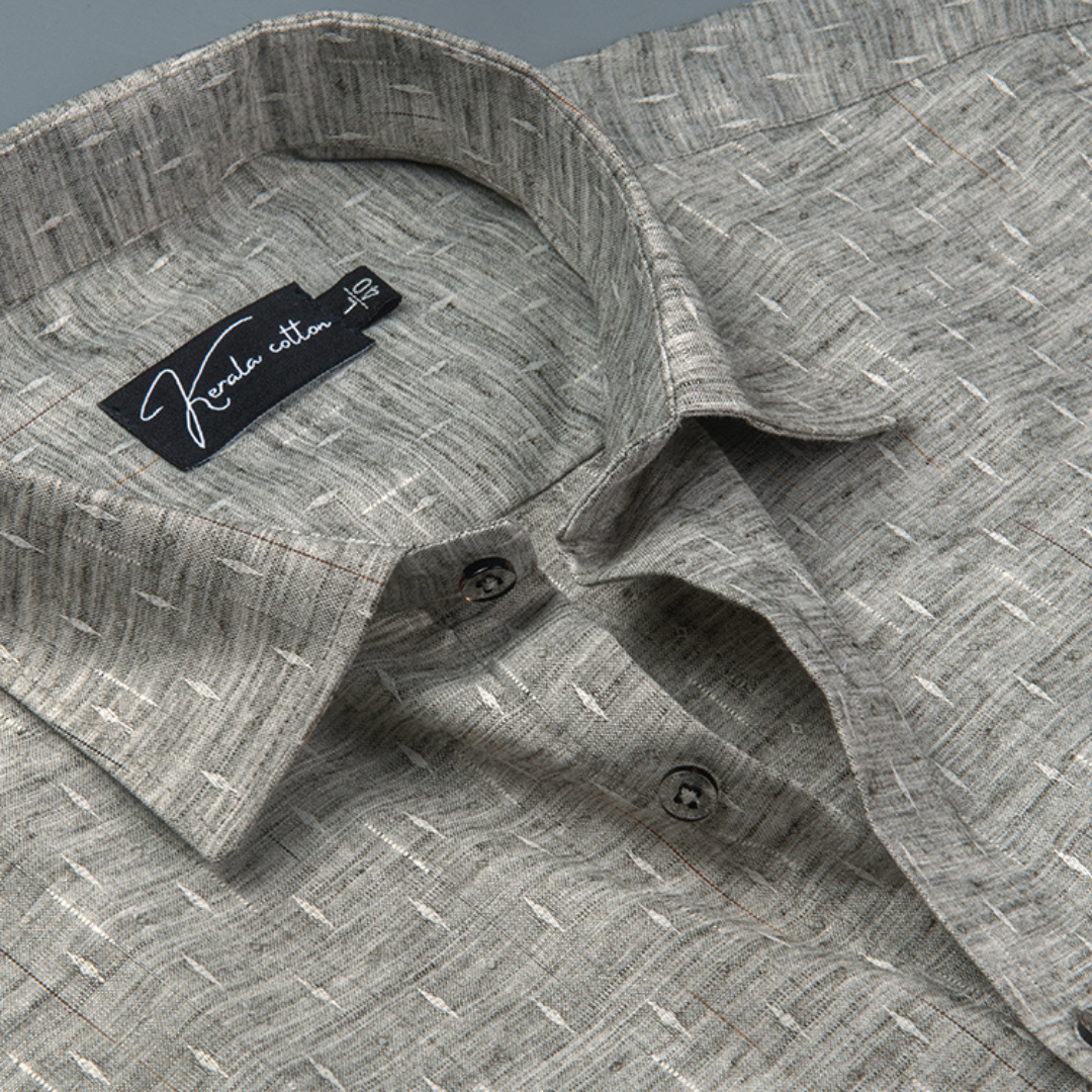 Mofatlal Butta Khadi Gray Colour Shirts for Men