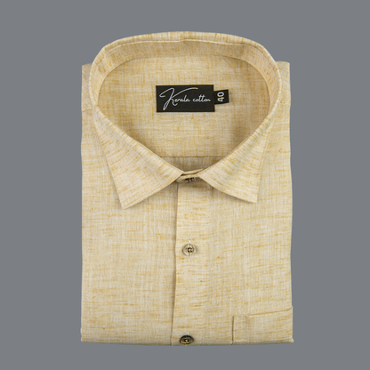 60 Lea Pure Linen Golden Fone Colour Shirts for Men