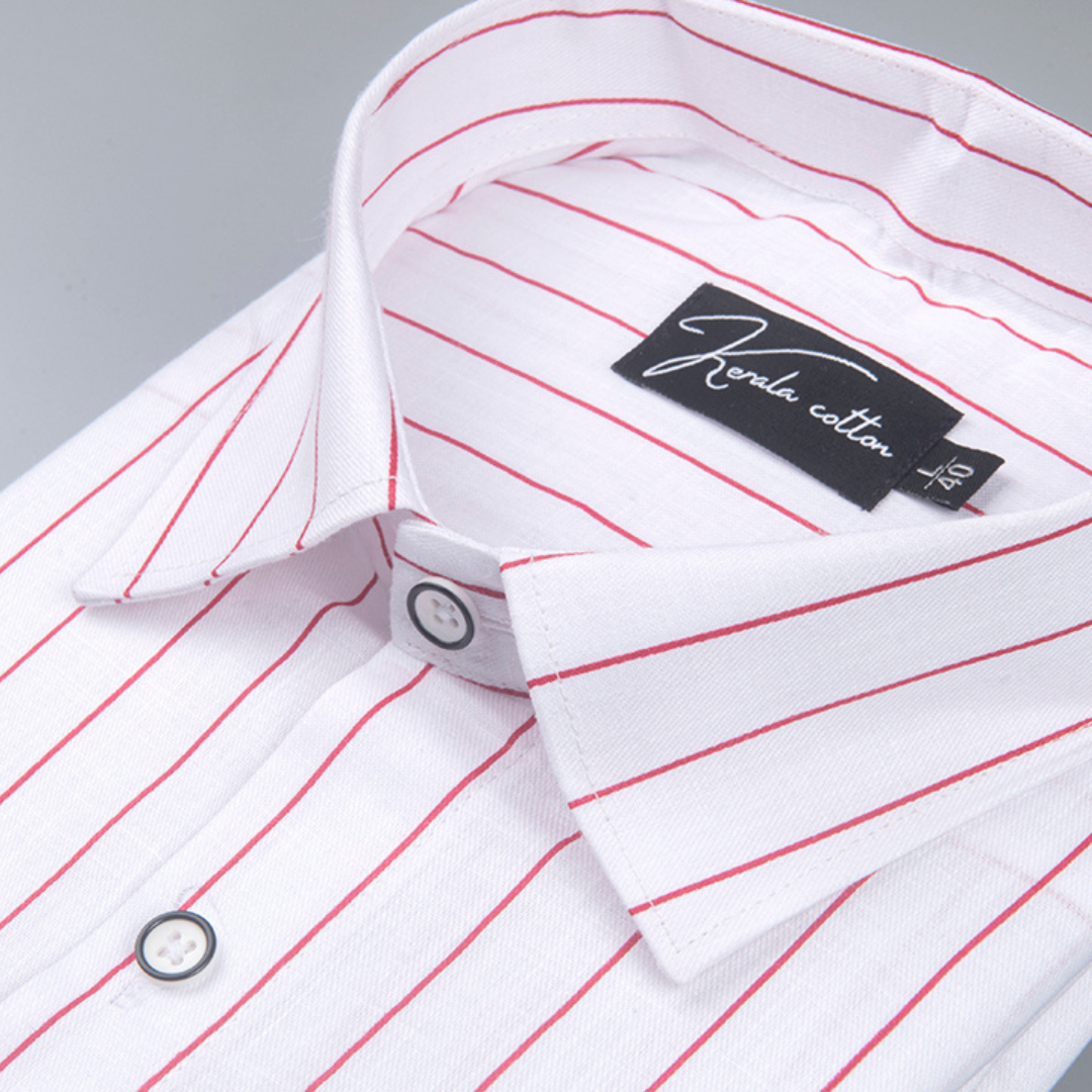 Turkey Linen White with Pink Lining Shirts for Men