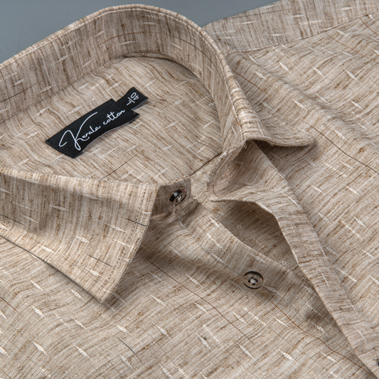 Mofatlal Butta Khadi Light Brown Colour Shirts for Men