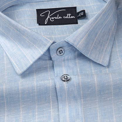 Euro Linen Sky Blue with Lining Shirts for Men