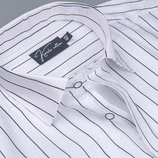 Turkey Linen White with Dark Gray Lining Shirts for Men