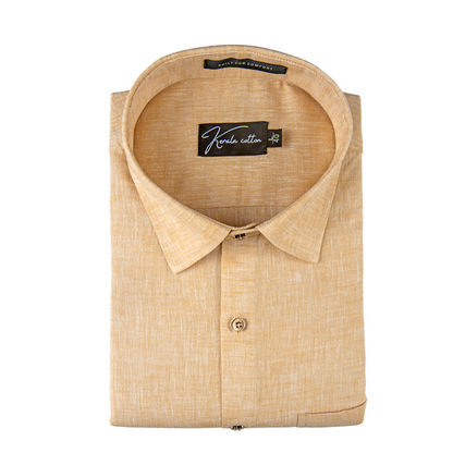 100% Linen Prime Light Orange Colour Shirts For Men