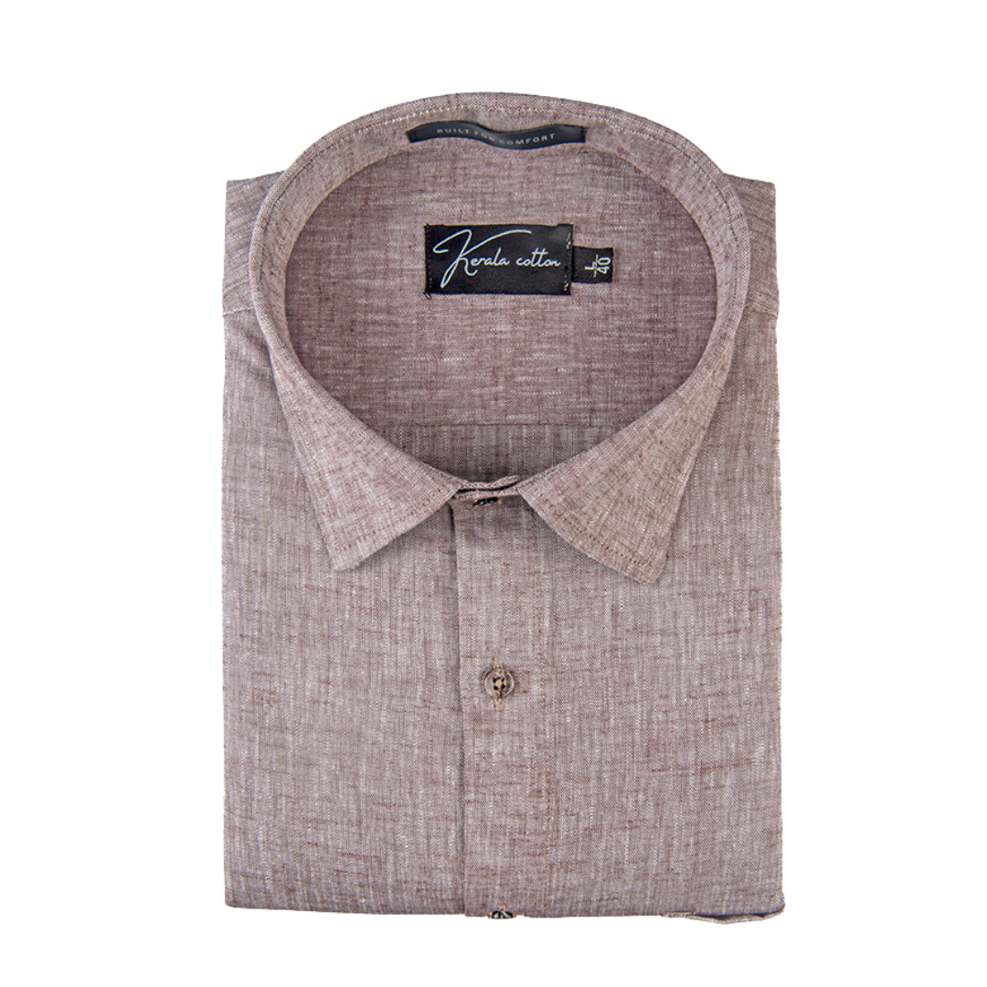 100% Linen Prime Light Marrun Colour Shirts For Men