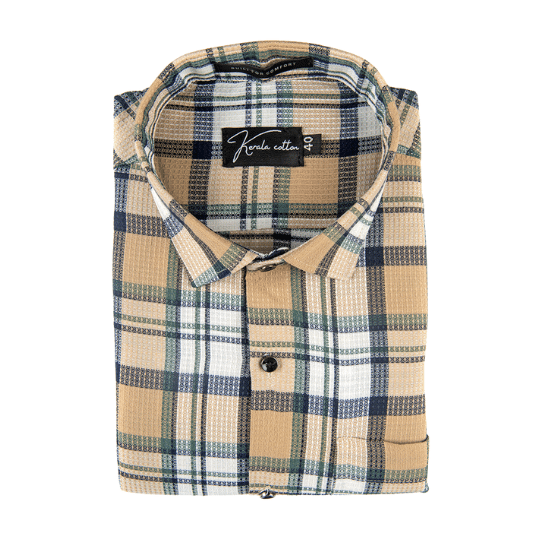 Checks  Fone with White Blue mix Cotton Shirts
