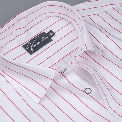 Turkey Linen White with Pink Lining Shirts for Men