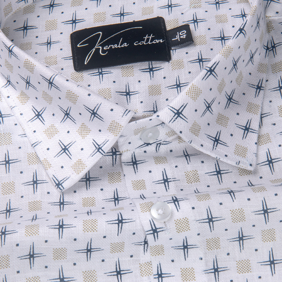 Turkey Cotton White with Plus Sign Print Shirts for Men