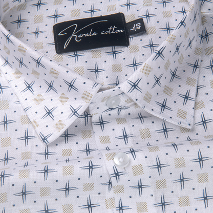 Turkey Cotton White with Plus Sign Print Shirts for Men