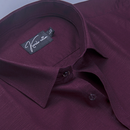 Wine Colour Lining Texture Cotton Shirts for Men