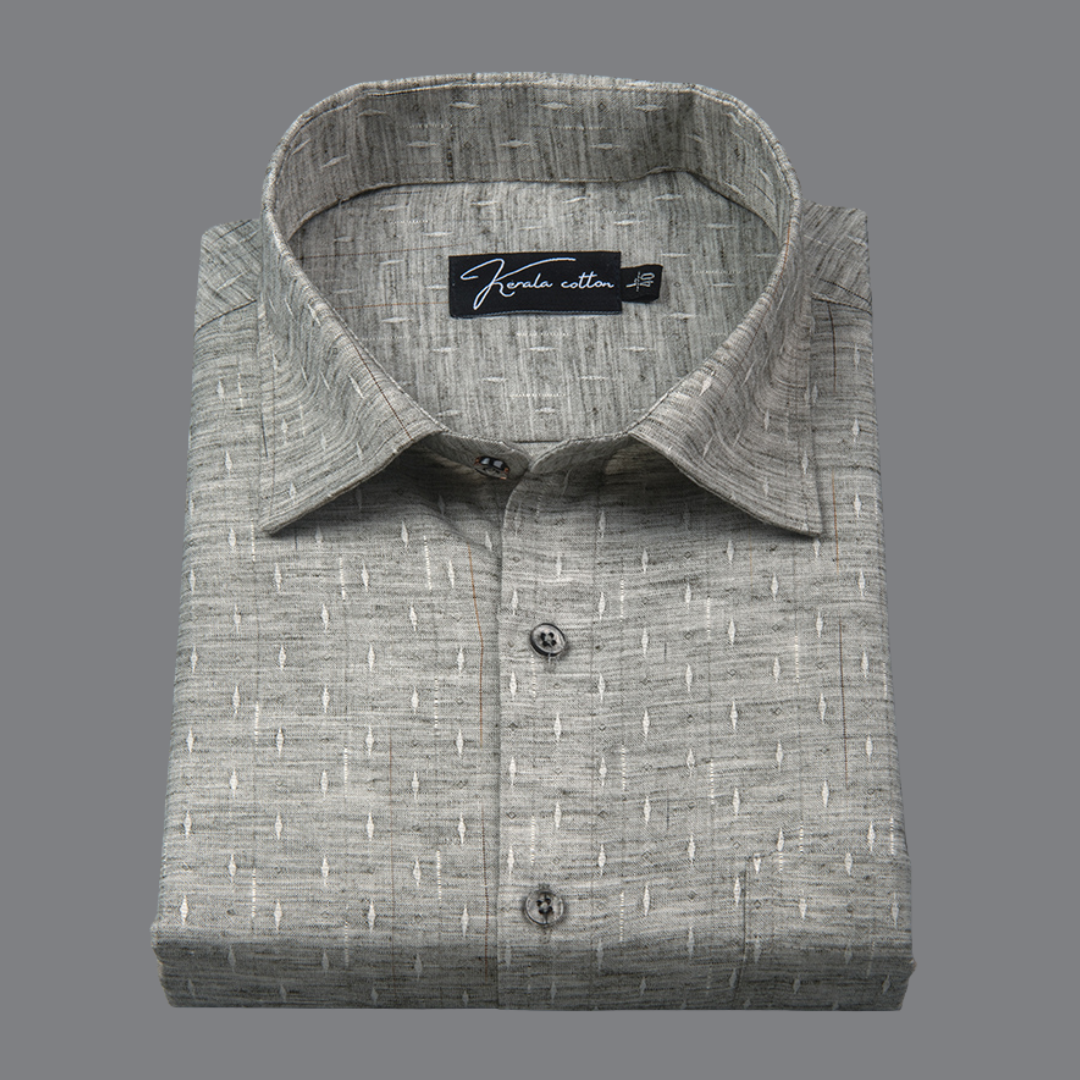 Mofatlal Butta Khadi Gray Colour Shirts for Men