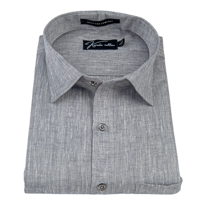 Linen Khadi Dark Grey Colour Shirts For Men