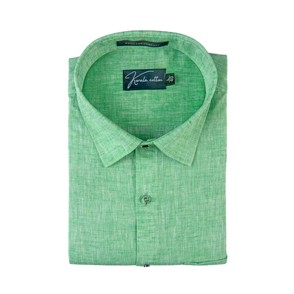 100% Linen Prime Pista Green Shirts For Men