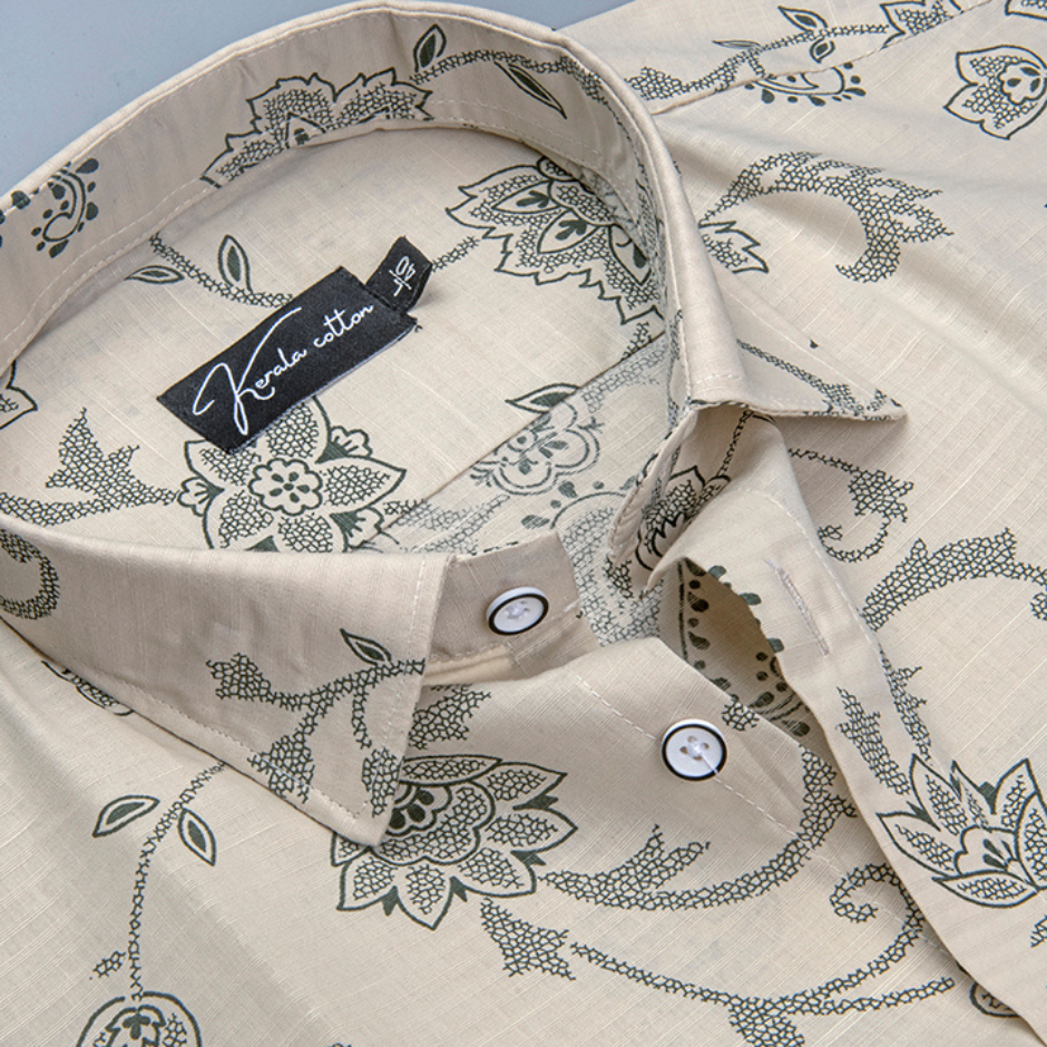 Sidney Linen fone with Mahendi Flower Print Shirts for Men