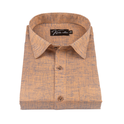 Orange Blue Mix Colour Dual Tone Cotton Shirts for Men