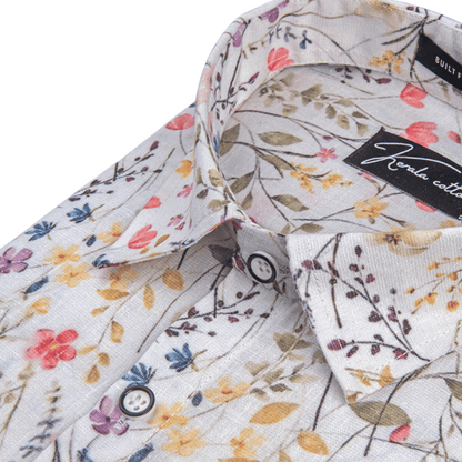 Italian Linen New Multi Mix Flower Print Shirts For Men