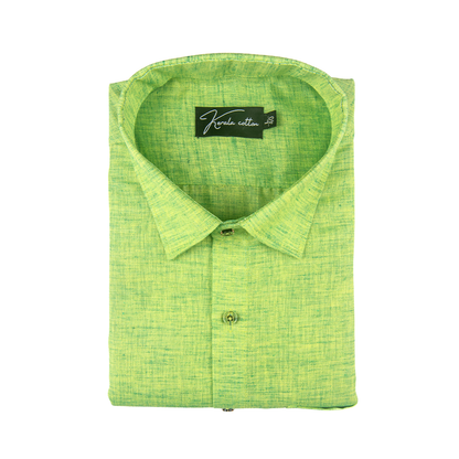 Parrot Green Colour Dual Tone Cotton Shirts for Men