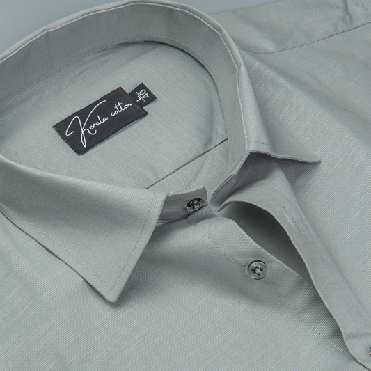 Still Gray Colour Lining Texture Cotton Shirts for Men