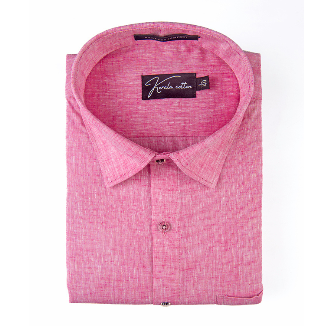 100% Linen Prime Pink Colour Shirts For Men