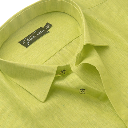Bright Green Colour Dual Tone Cotton Shirts for Men