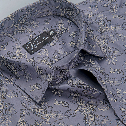 Gloster Cotton Lavender Pathan Print Shirts for Men