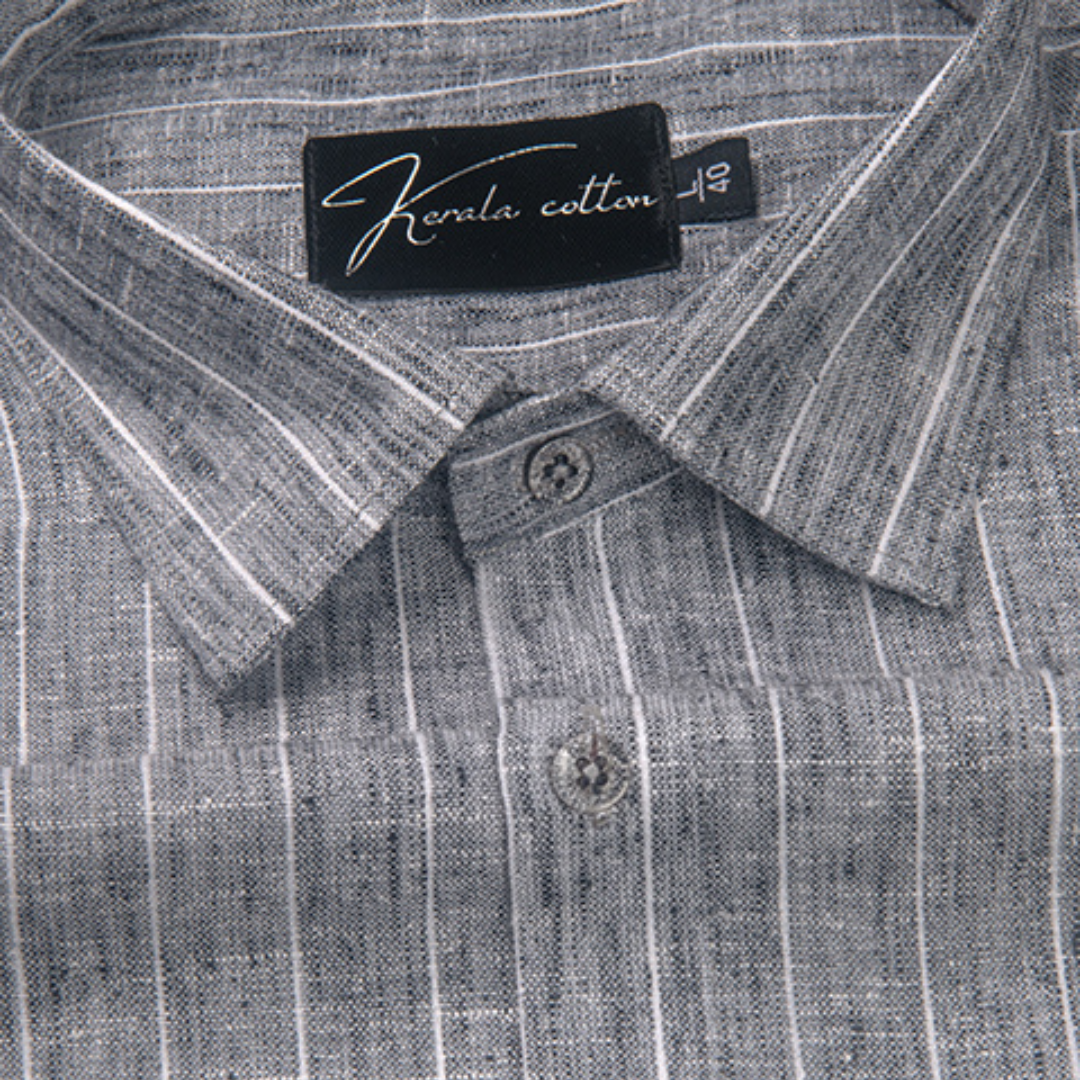 Euro Linen Gray with White Lining Shirts for Men