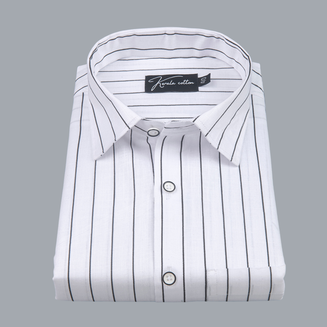 Turkey Linen White with Dark Gray Lining Shirts for Men