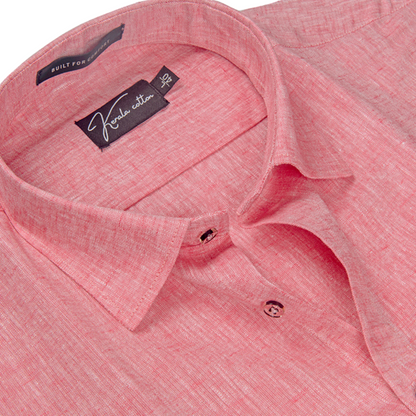100% Linen Prime Peach Colour Shirts For Men