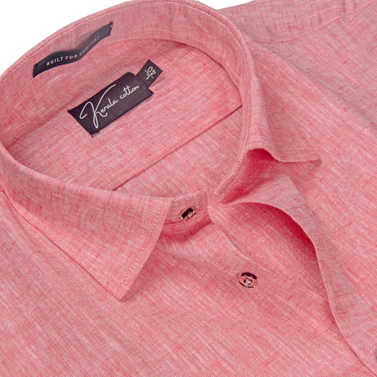 100% Linen Prime Peach Colour Shirts For Men
