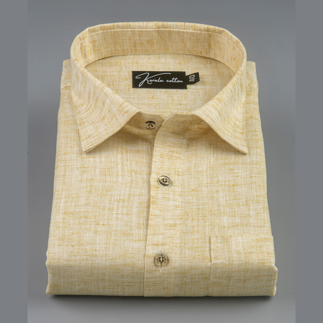 60 Lea Pure Linen Golden Fone Colour Shirts for Men