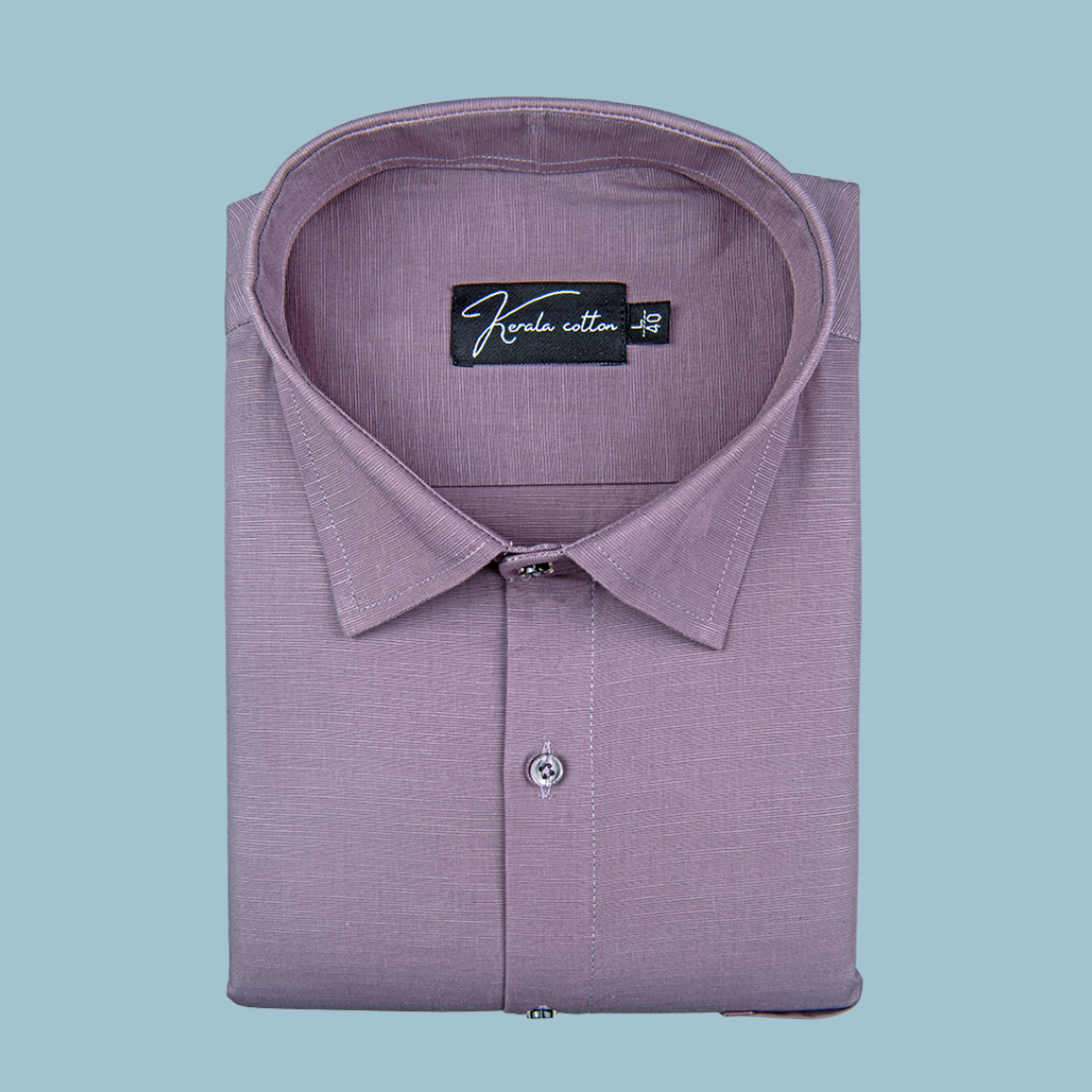 Lavender Colour Lining Texture Cotton Shirts for Men