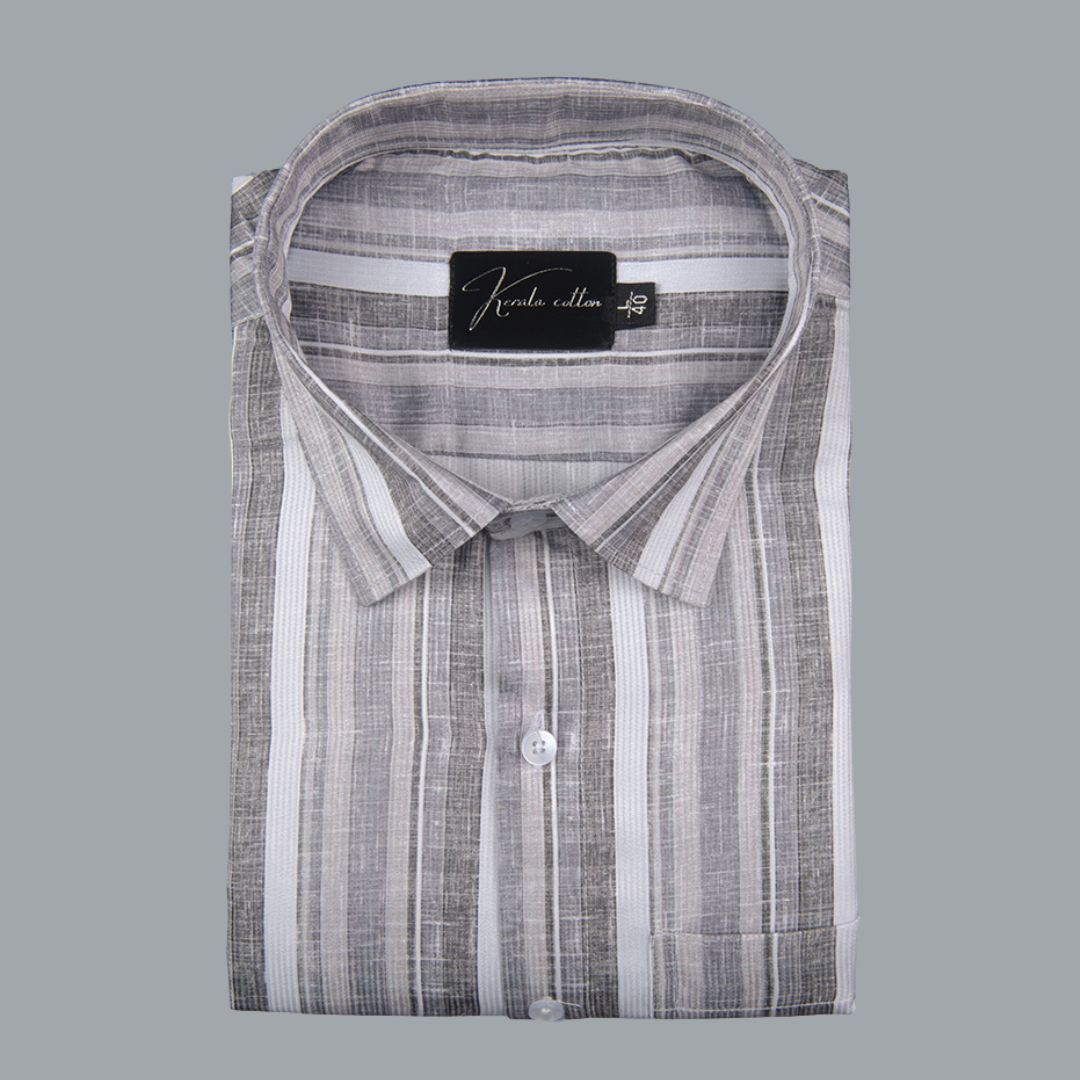 Cord Digital Gray White Patta Print Shirts for Men