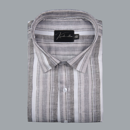 Cord Digital Gray White Patta Print Shirts for Men