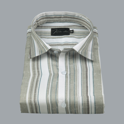 Cord Digital Pista White Patta Print Shirts for Men