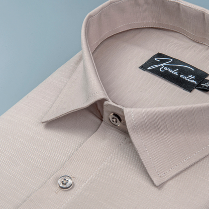 Light Peach Lining Texture Cotton Shirts for Men