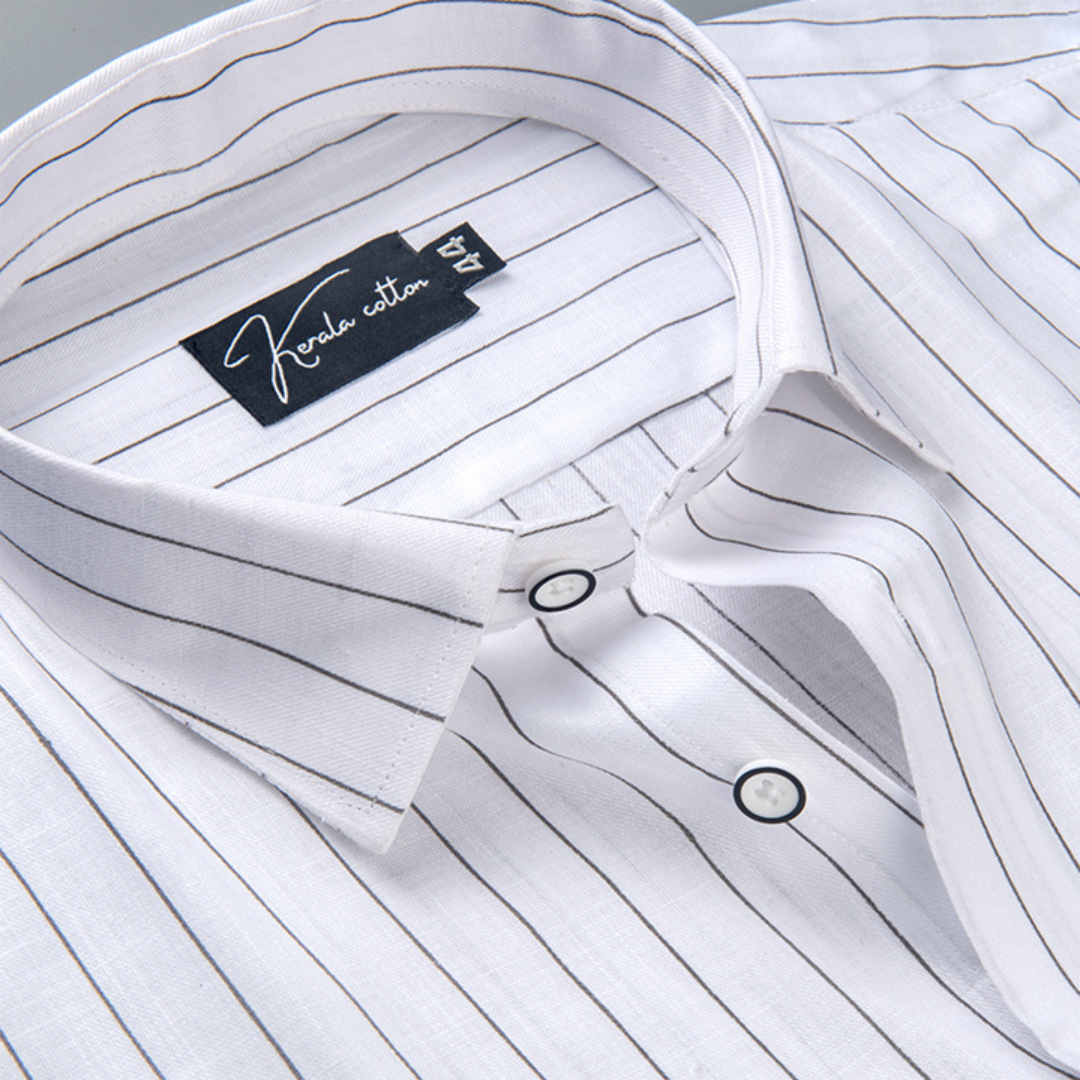 Turkey Linen White with Black Lining Shirts for Men