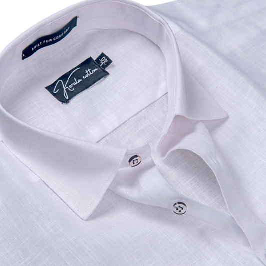 100% Linen Prime White Colour Shirts For Men
