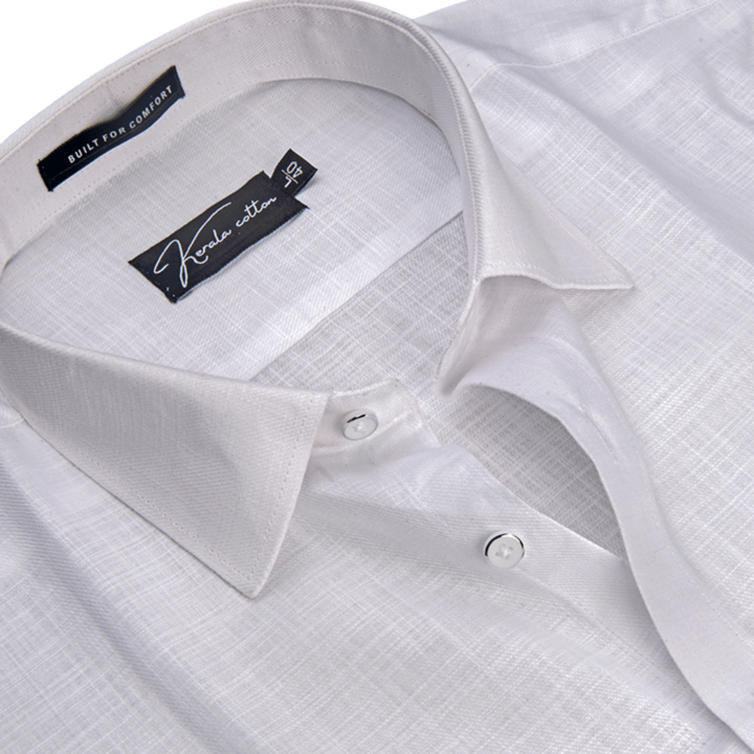 Linen Slub White Shirt For Men