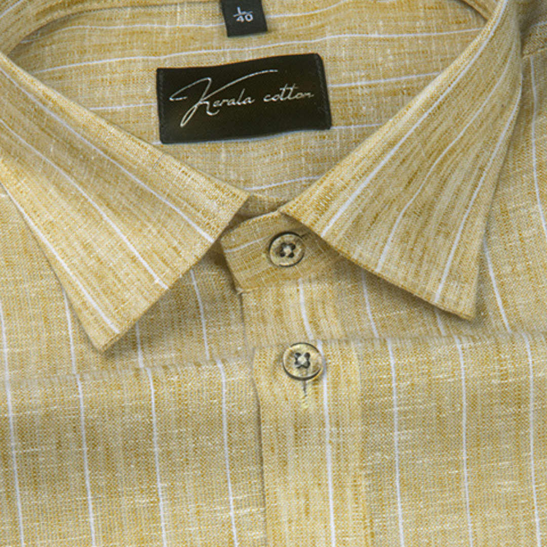 Euro Linen Mustard with White Lining Shirts for Men