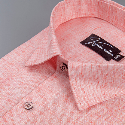 60 Lea Pure Linen Light Peach Colour Shirts for Men