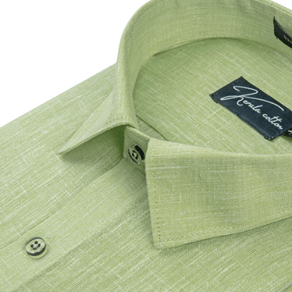 Linen Khadi Pista Green Colour Shirts For Men